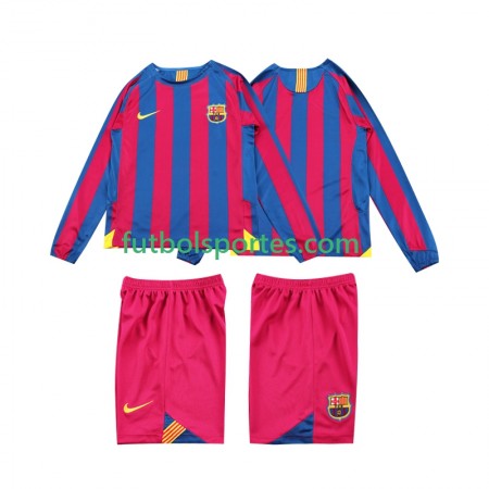 Camiseta FC Barcelona 2006 Retro Niño Primera Equipación 2005 Manga Larga